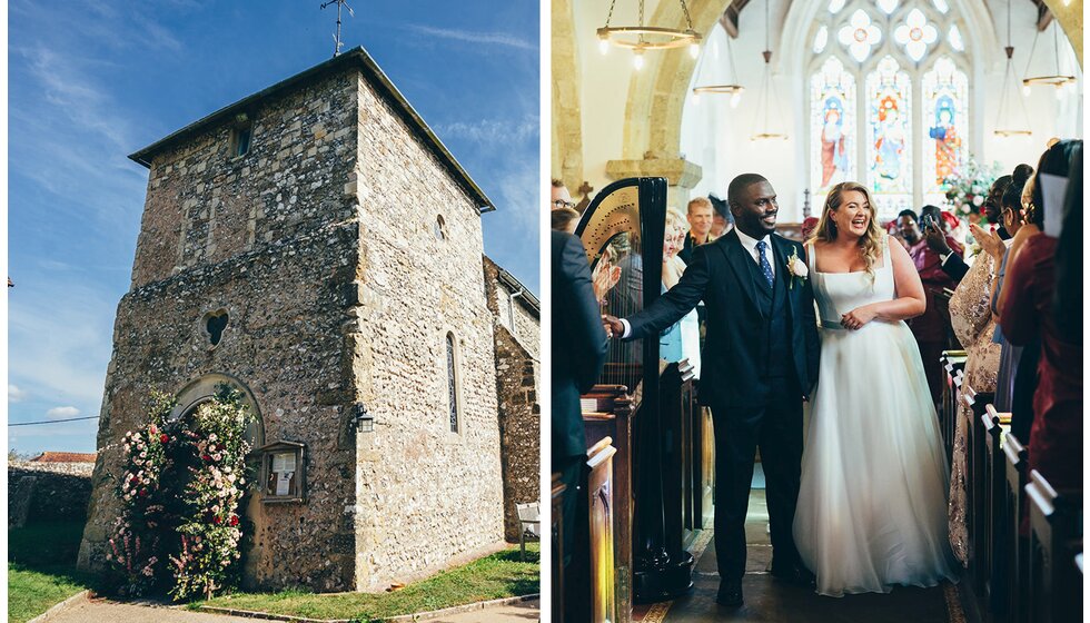 British & Nigerian fusion wedding ceremony in a small Sussex church