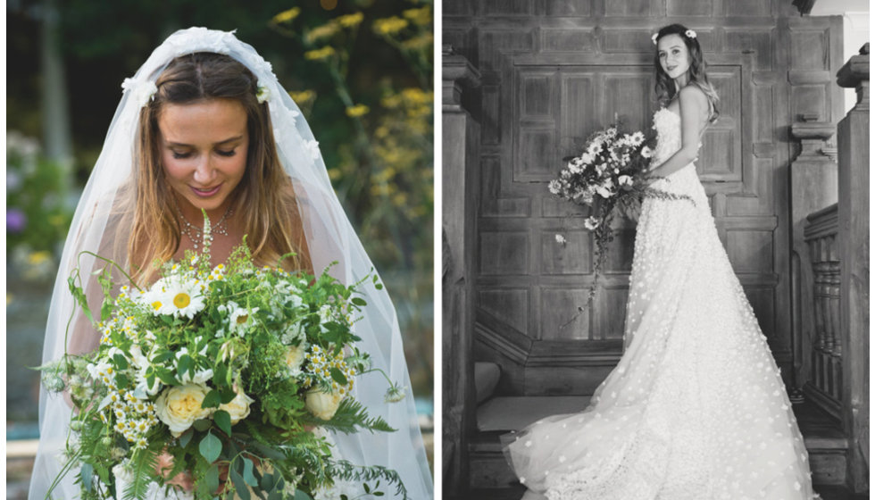 Daisy with her bouquet