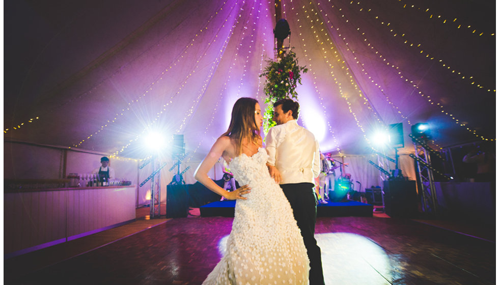 Daisy and Charlie enjoying their first dance to the live music.