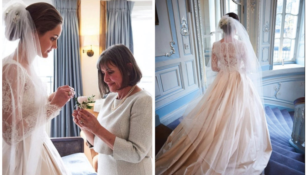 Bride and her mother and Daisy's veil and dress