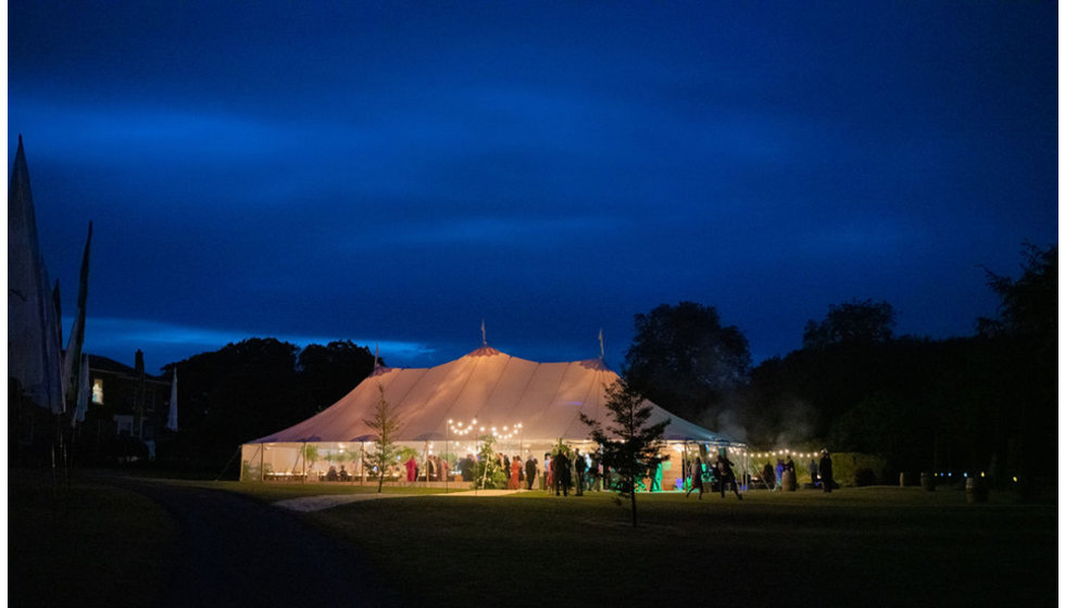 Ed and Harriet's marquee captured in the dark all lit up. 