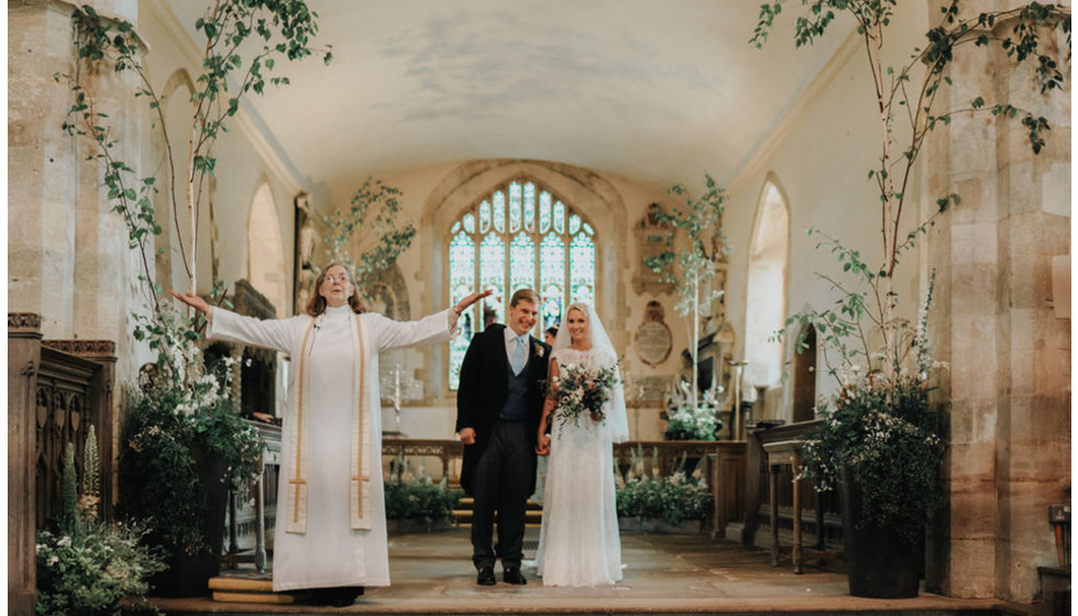 The church in Ramsbury where Ed and Harriet got married.