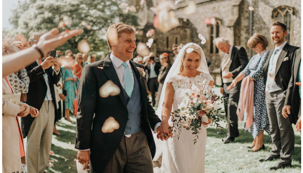 Harriet and Ed coming out of the Chuch after the ceremony. 