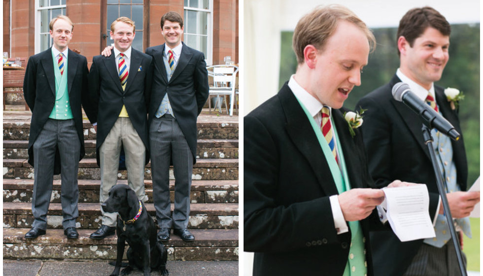 Duncan and his best men wearing morning suits.