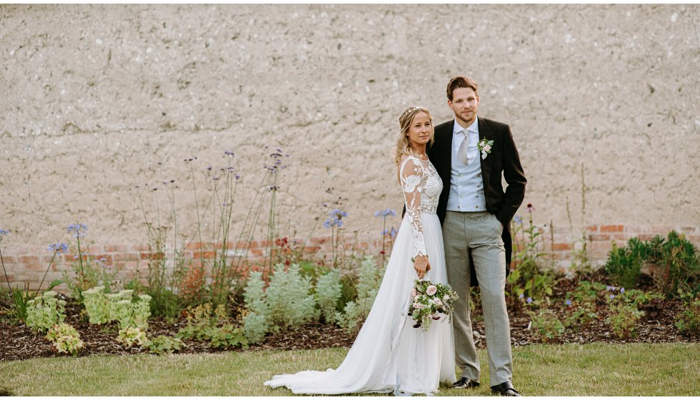 Poppy and Freddie in the walled garden