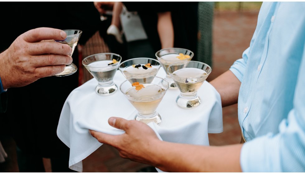 Cocktails at the wedding reception