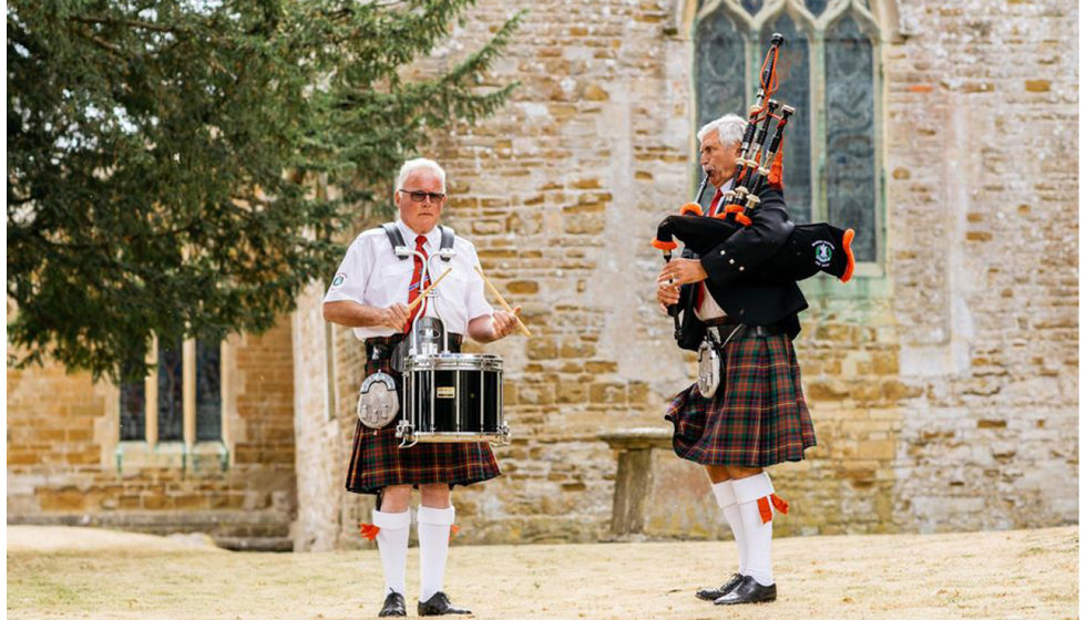 Music outside the church after the ceremony.