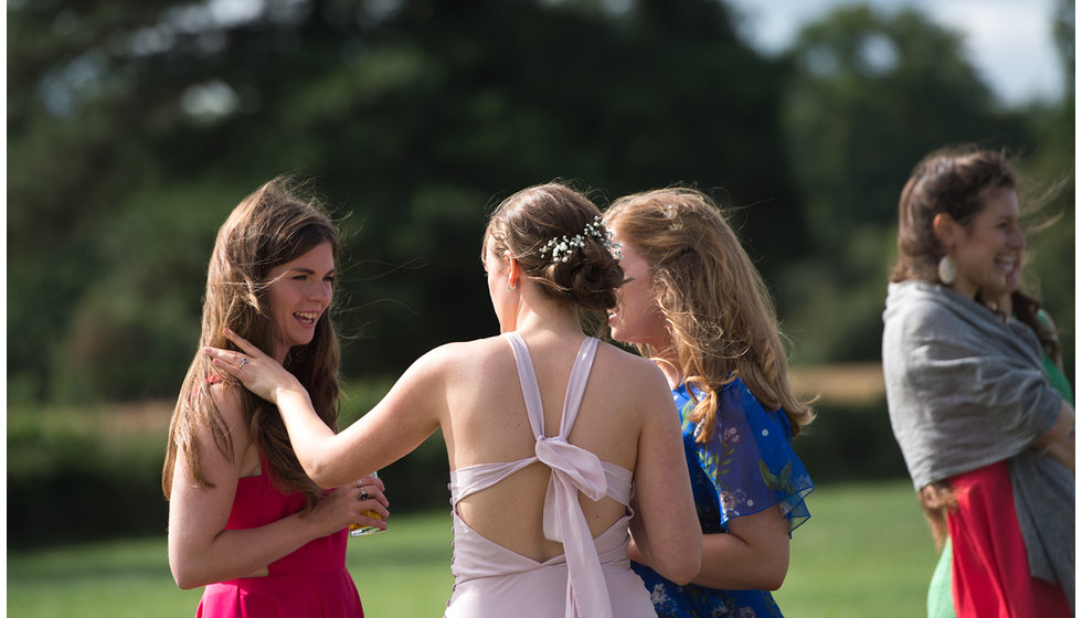 The back of the bridesmaids dress.