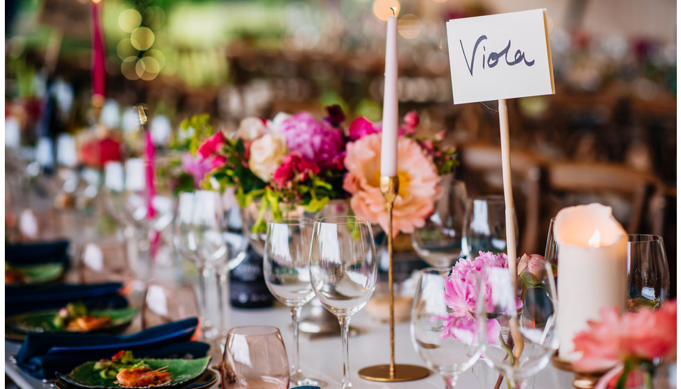 The beautiful table scape at Rose and Julian's wedding.