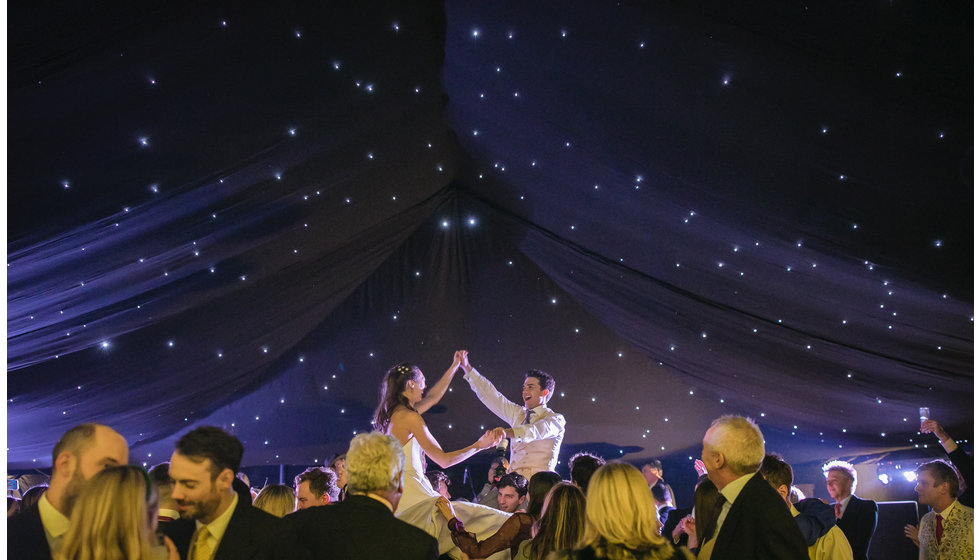 Tania and Will dancing with all their guests.