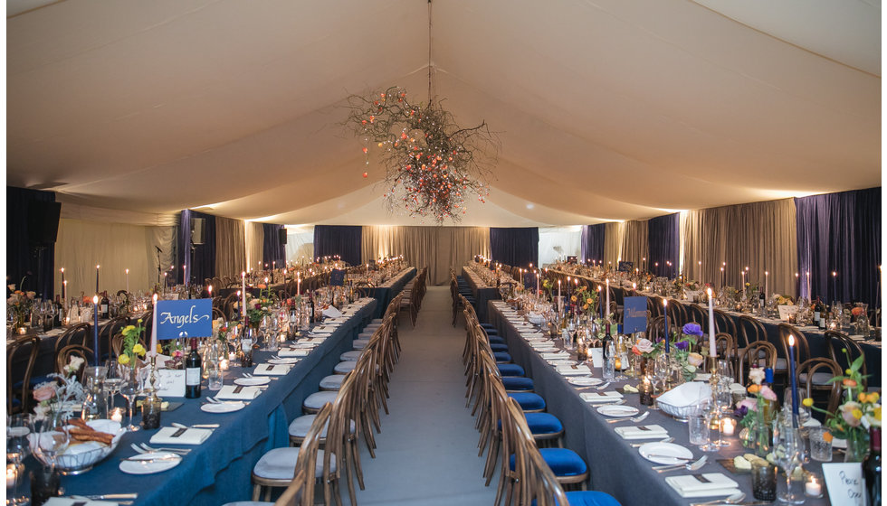 The beautiful tablescapes at Tania and Will's wedding.