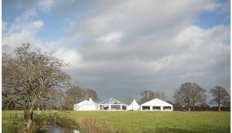 The couple's marquee in the grounds of her parent's house.