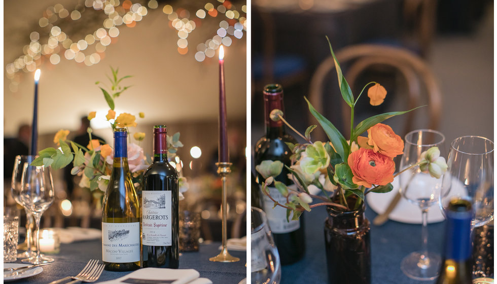 The details on the tables at Tania and Will's wedding.