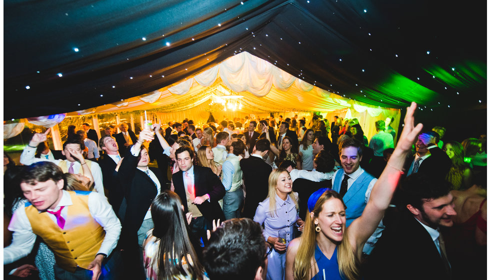 The packed dancefloor filled with all of their guests.