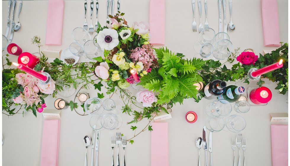 The beautiful table details at the wedding.