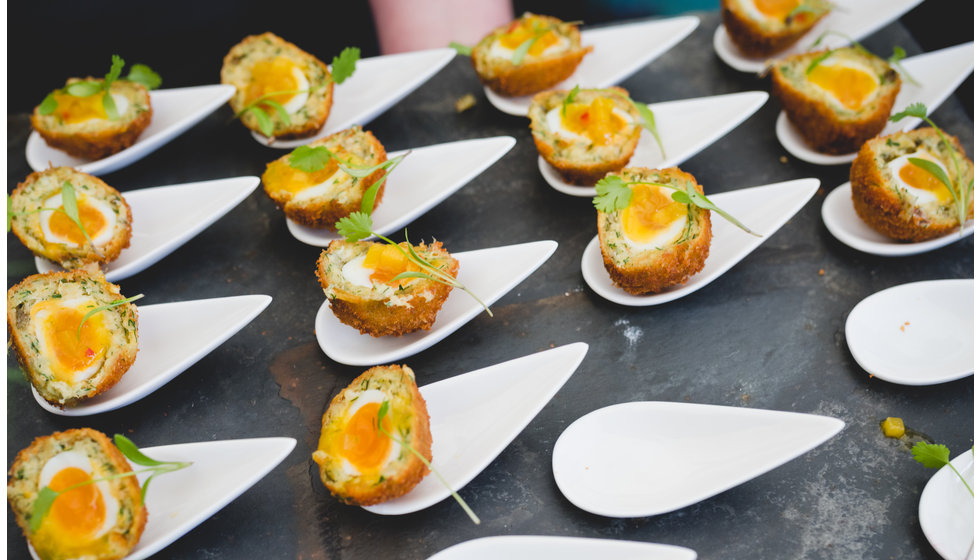 Scotch egg canapés.