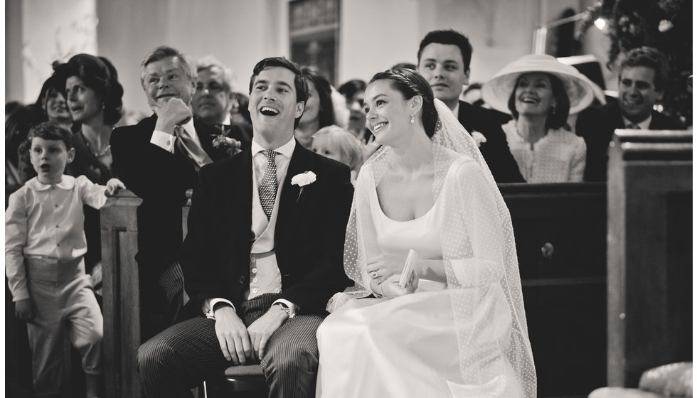 Bride and groom in the Church.