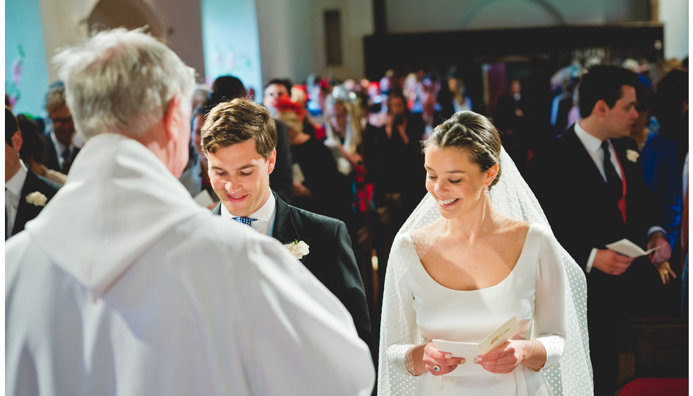 During the church ceremony.