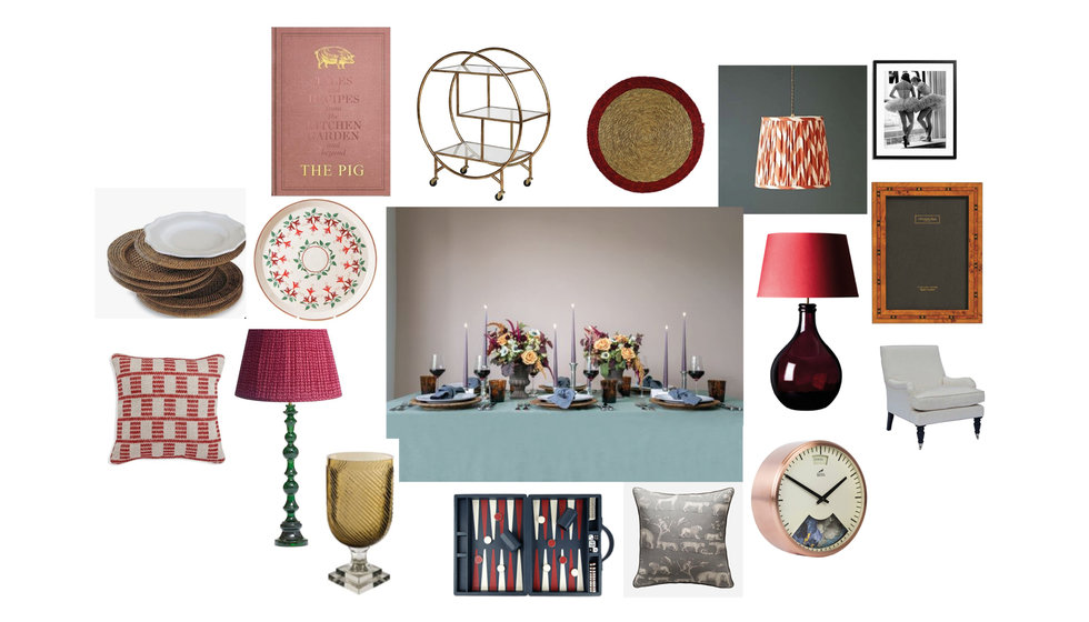 A moodboard of autumn wedding presents.