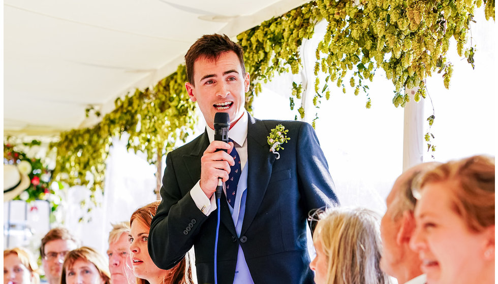 The groom Josh doing his speech.