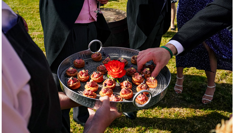 Canapés at their reception.