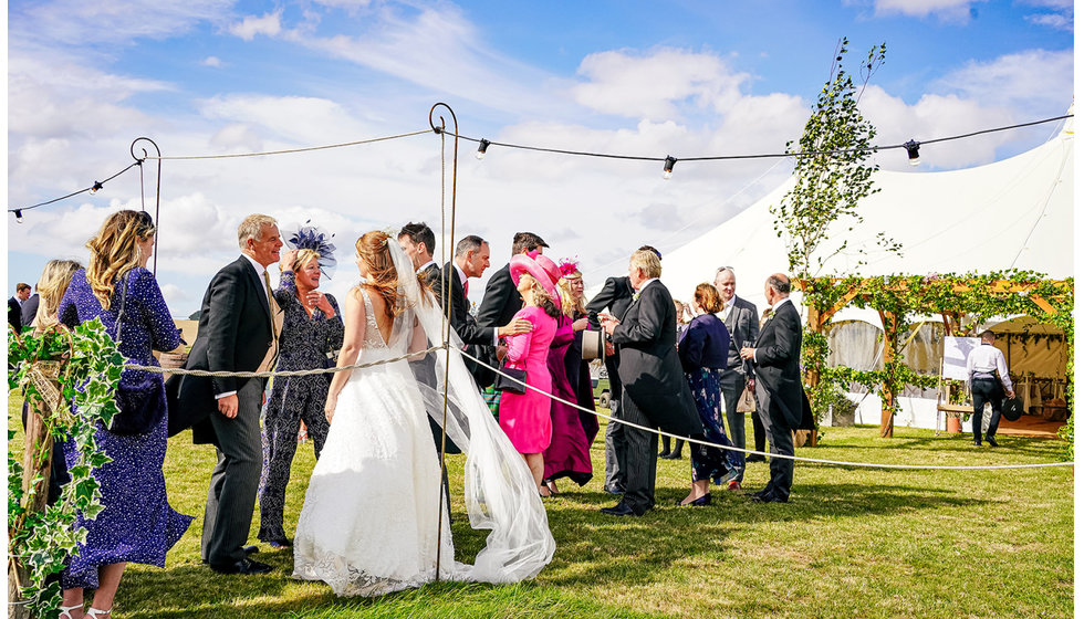 A welcome line - with the guests all saying hello to Victoria and Josh.