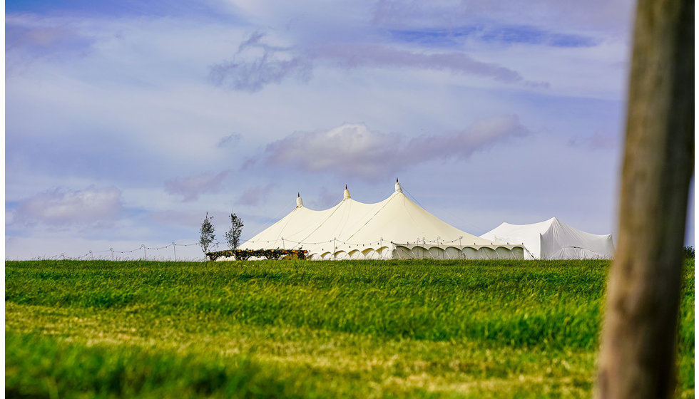 The expansive land where the marquee was based in the broadchalke valley.