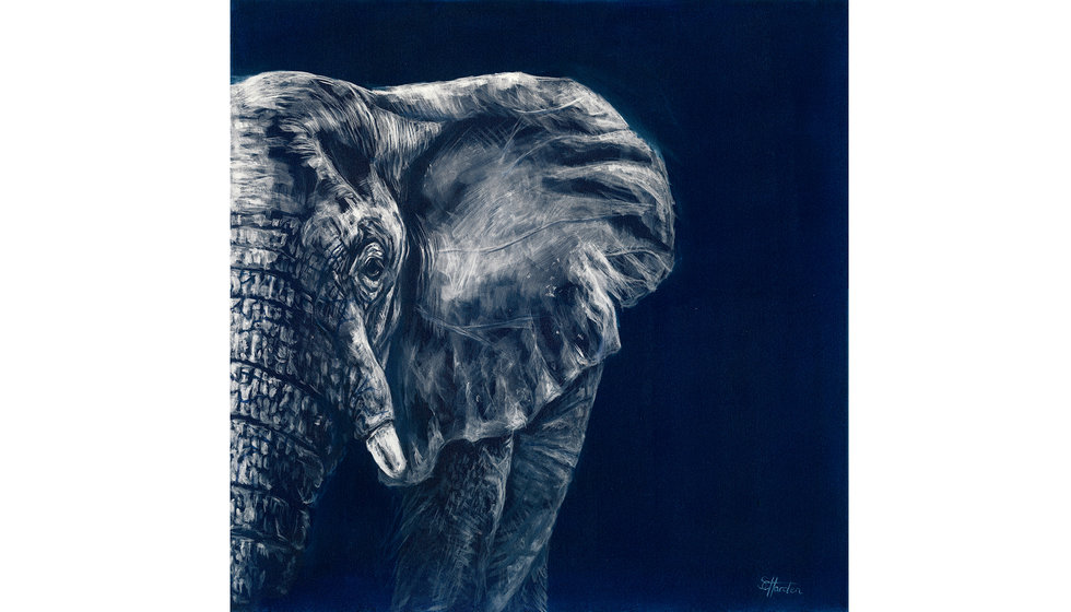 A painting of an elephant.