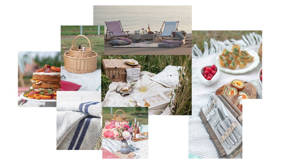 A moodboard of picnicware.