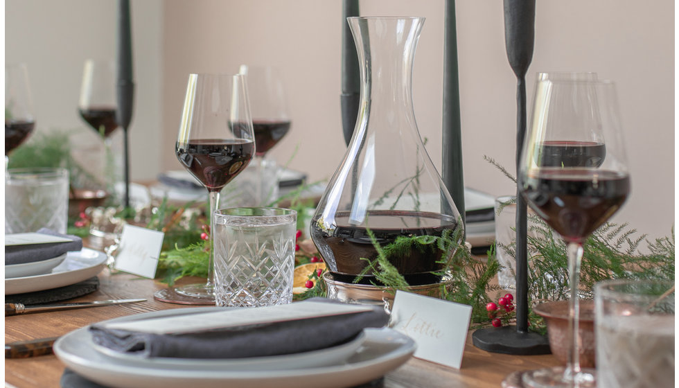 A winter tablescape. 