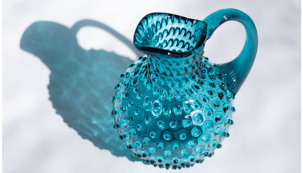 Blue hobnail jug.