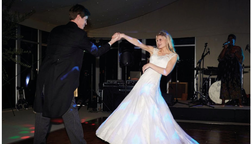 The bride and groom doing their first dance.