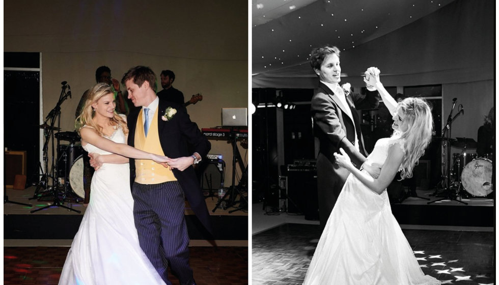 The bride and groom doing their first dance.