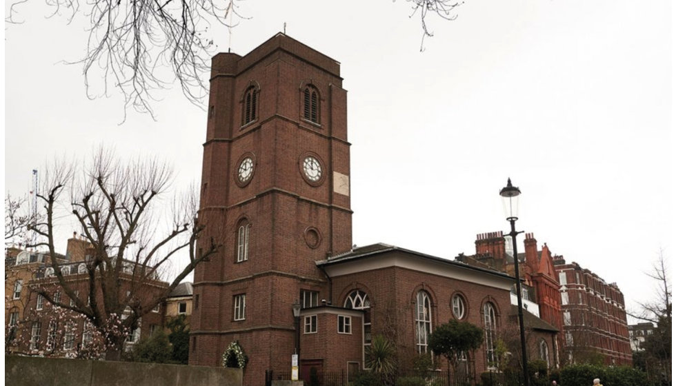 The Church in Chelsea where the bride and groom had their ceremony.