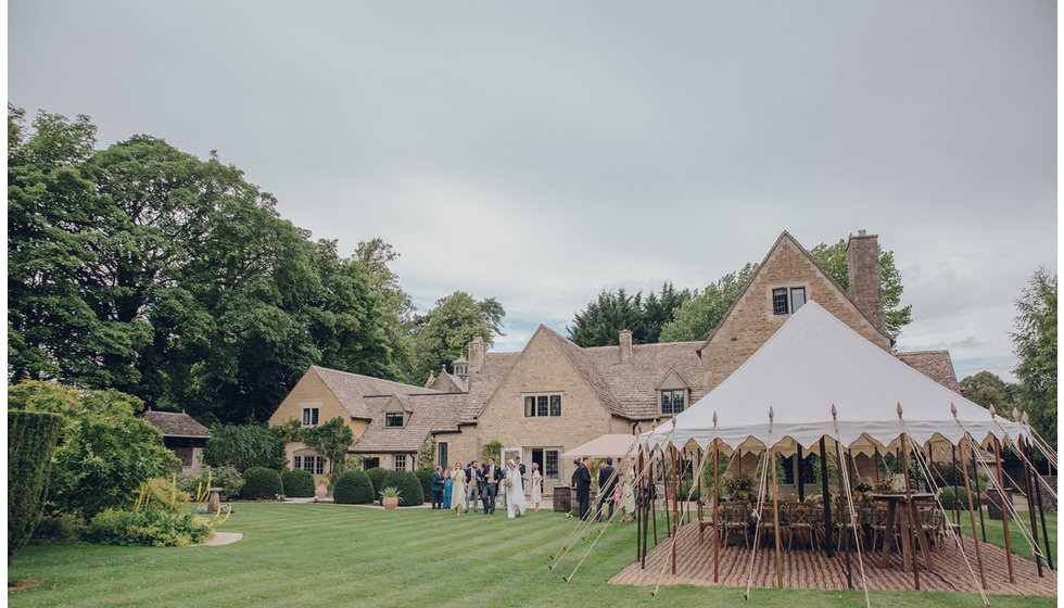 The traditional marquee next to Jack's parent's home.