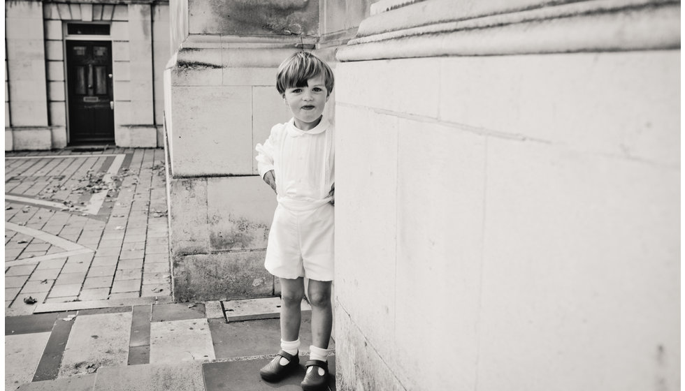 One of the page boys outside The Brompton Oratory.