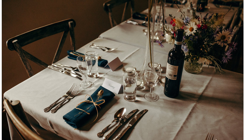 A place setting at the wedding.