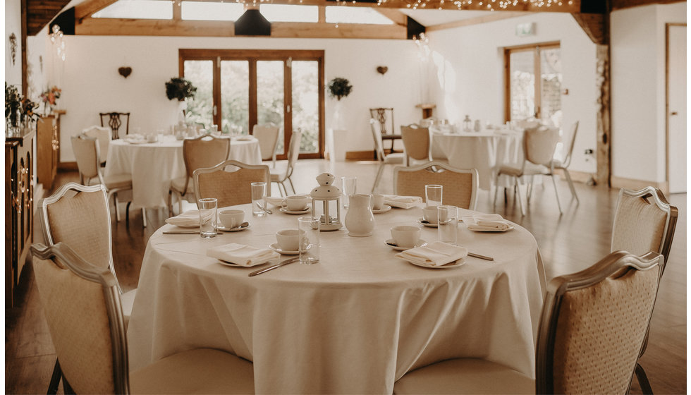 The inside of Maidens Barn where the couple had an aftenoon tea. 