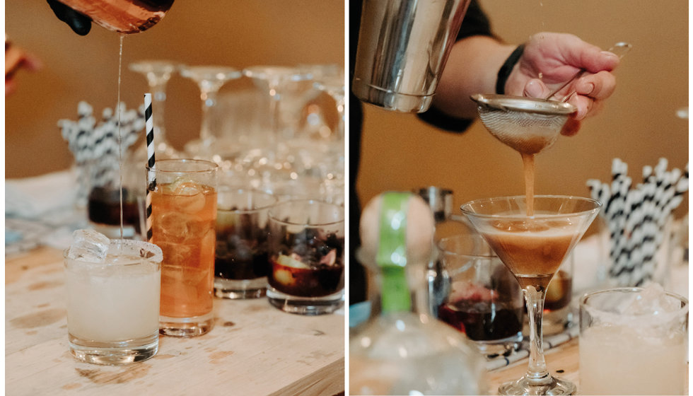 A wide selection of cocktails were served at the reception including espresso martinis.