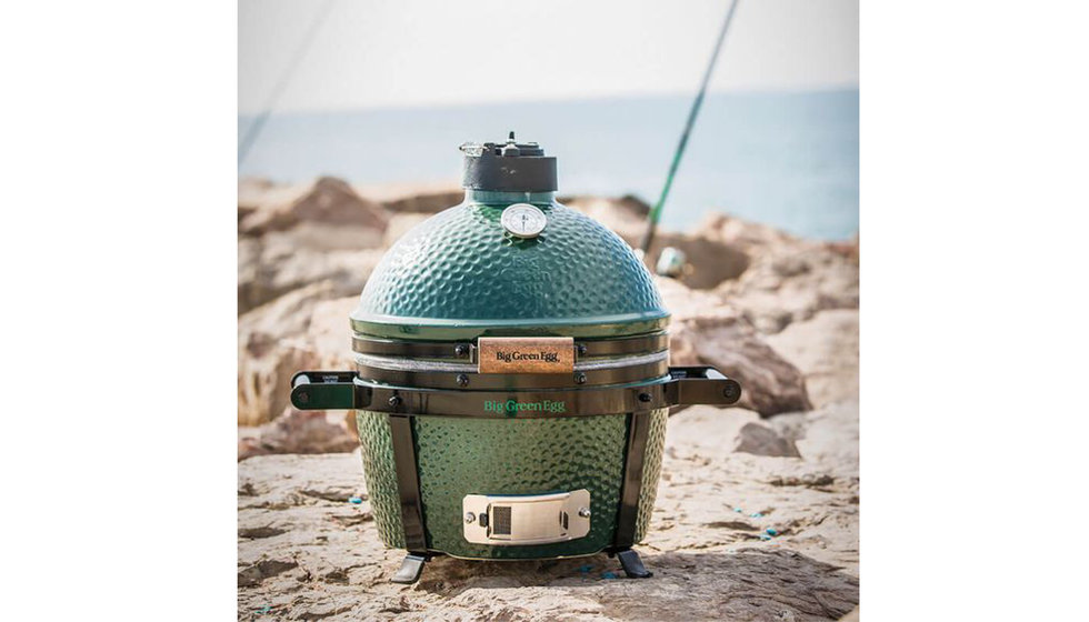 A Big Green Egg BBQ on the beach.