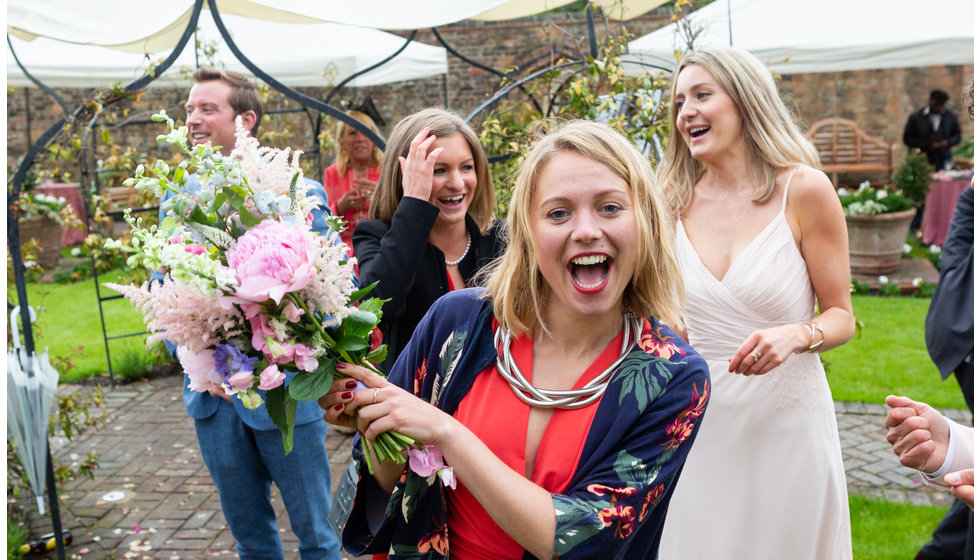 One of Sarah's friends who caught the bouquet. 