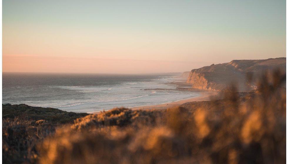 Golden hour over the coast.