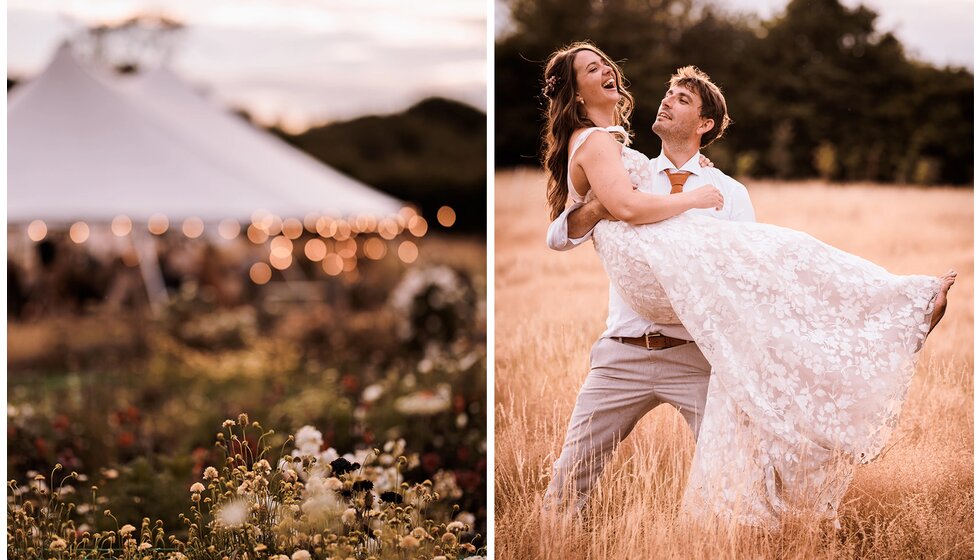 WPC Real Couple Kate and Andrew’s Sustainable & Locally Sourced Wedding in York: Marquee