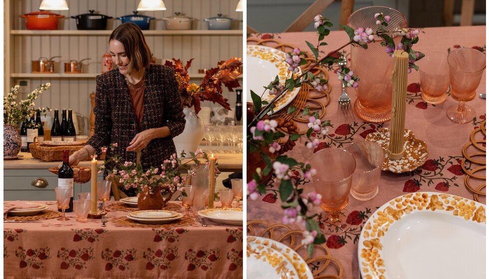 The Art of Entertaining, How to Host a Dinner Party with Louise Roe and Marlo Wines: Louise Roe Setting the Table with Sharland England 