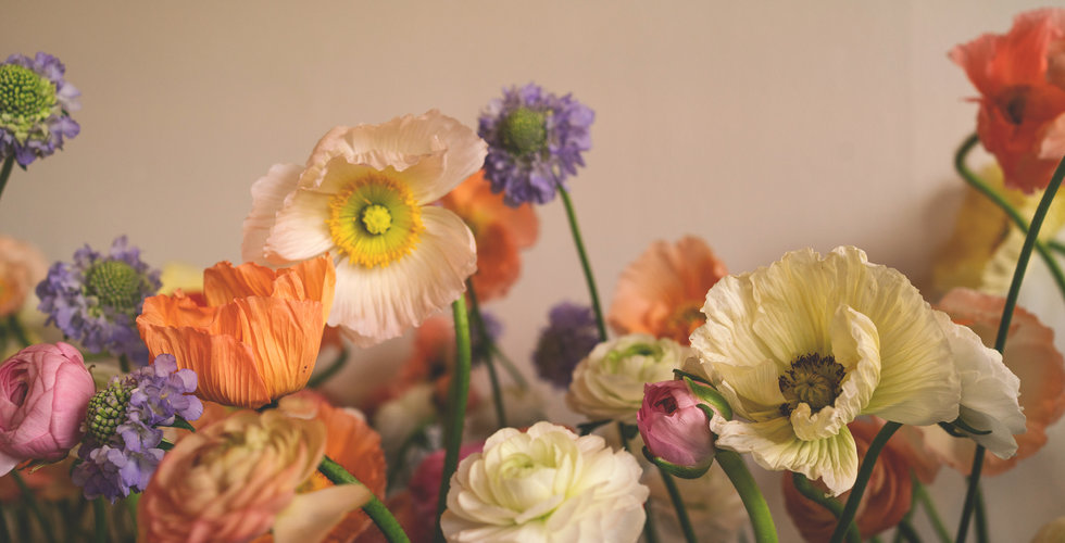 Spring wedding flowers in shades of pink and peach.