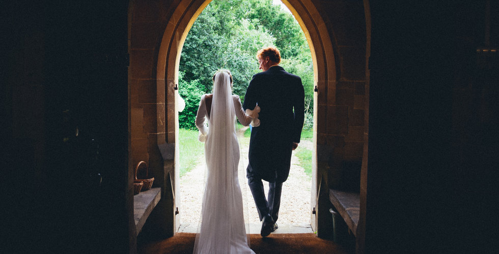 Clare and Henry leaving the Church.