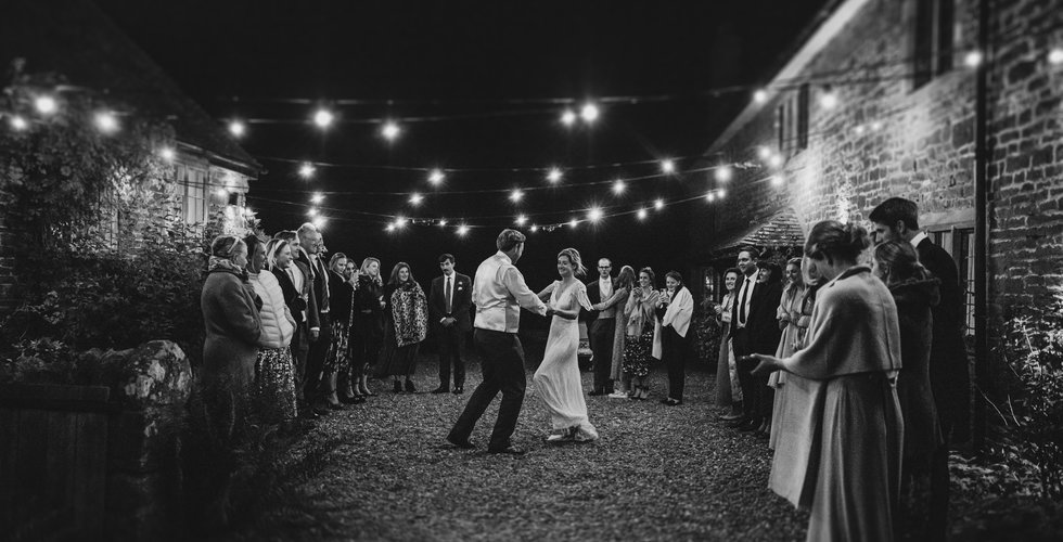 The bride and groom's first dance.